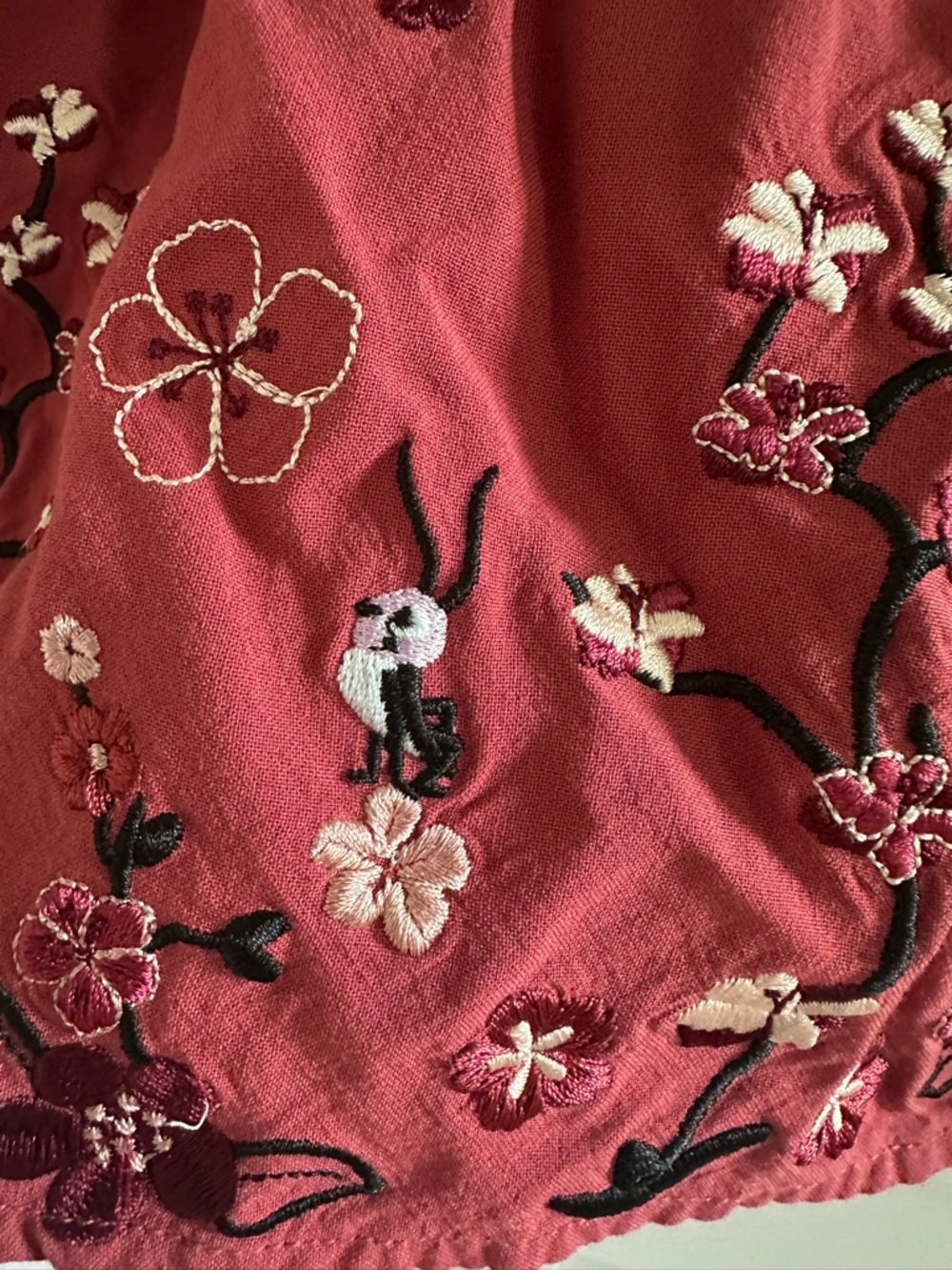 Disney MulanWomen's Pink Embroidered Puff-Sleeve Top - Picture 3 of 4